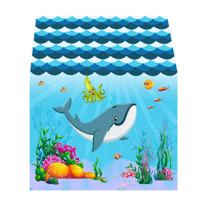 Coo11 Pretent Play Children's Play House, Aquarium Design Playhouse with Fish & Ship, Creating Personal Play Space, Indoor & Outdoor Games Toys for Kids 3 Years and up (Sky Blue)