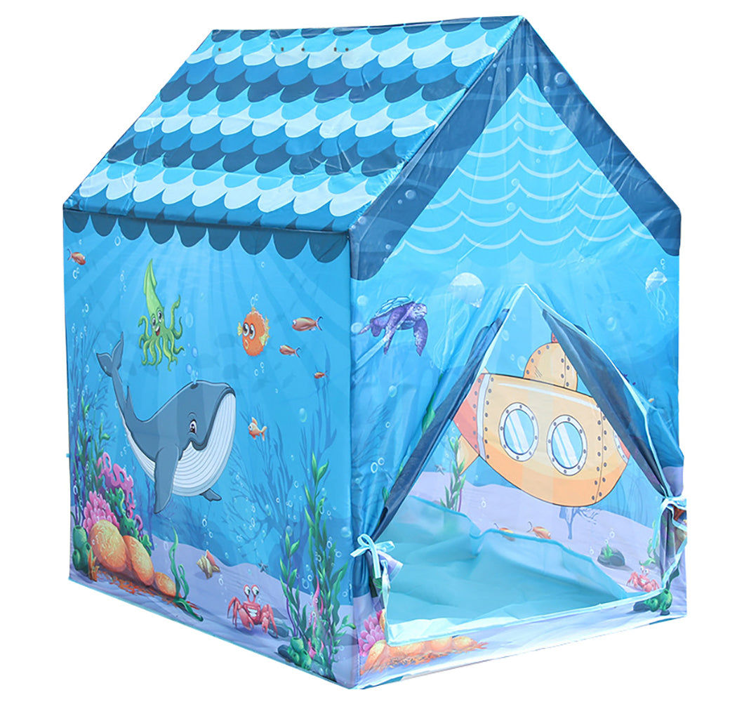 Coo11 Pretent Play Children's Play House, Aquarium Design Playhouse with Fish & Ship, Creating Personal Play Space, Indoor & Outdoor Games Toys for Kids 3 Years and up (Sky Blue)