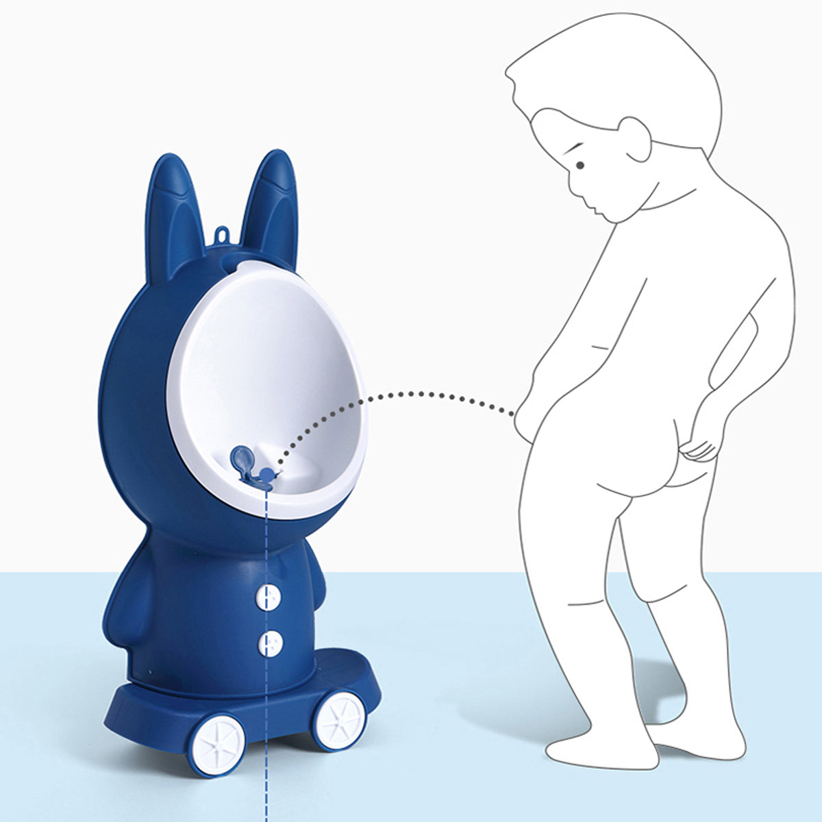 Coo11 Boys Wall-Mounted Rabbit Design Urinal Pot, Toddler Toilet Training Pee Stand, Adjustable Height, Easy to Clean, Lightweight, Convenient for 6 Months to 5 Years kids, Easy to Use