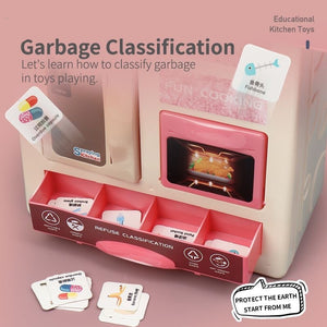 75cm Kids Pink Toy Kitchen Cabinet Pretend Play Toys Kitchen Sets Toys Cooking Toys Kitchen, Educational Pretend Role Play Set Game, Gifts For Girls Boys, 3-6 Years Old
