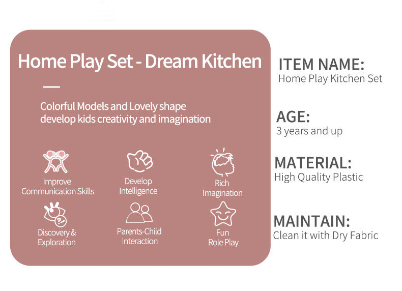 75cm Kids Pink Toy Kitchen Cabinet Pretend Play Toys Kitchen Sets Toys Cooking Toys Kitchen, Educational Pretend Role Play Set Game, Gifts For Girls Boys, 3-6 Years Old