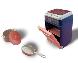 Coo11 Home Appliances Kitchen Pretend Play Oven and Cooker Kit for Kids, Microwave with Light and Sound Perfect Kitchen Set Play House Early to Teach Fun & Activity Age 5+ 6 7 8 9 Years Old