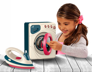 Coo11 Housekeeping Electric Playset Kids Toys, High Quality Light Sound Combo Set Ironing and Washing Machine, Realistic Spinning, Pretend Play Games Set, Perfect Birthday Christmas Gifts for Boys & Girls