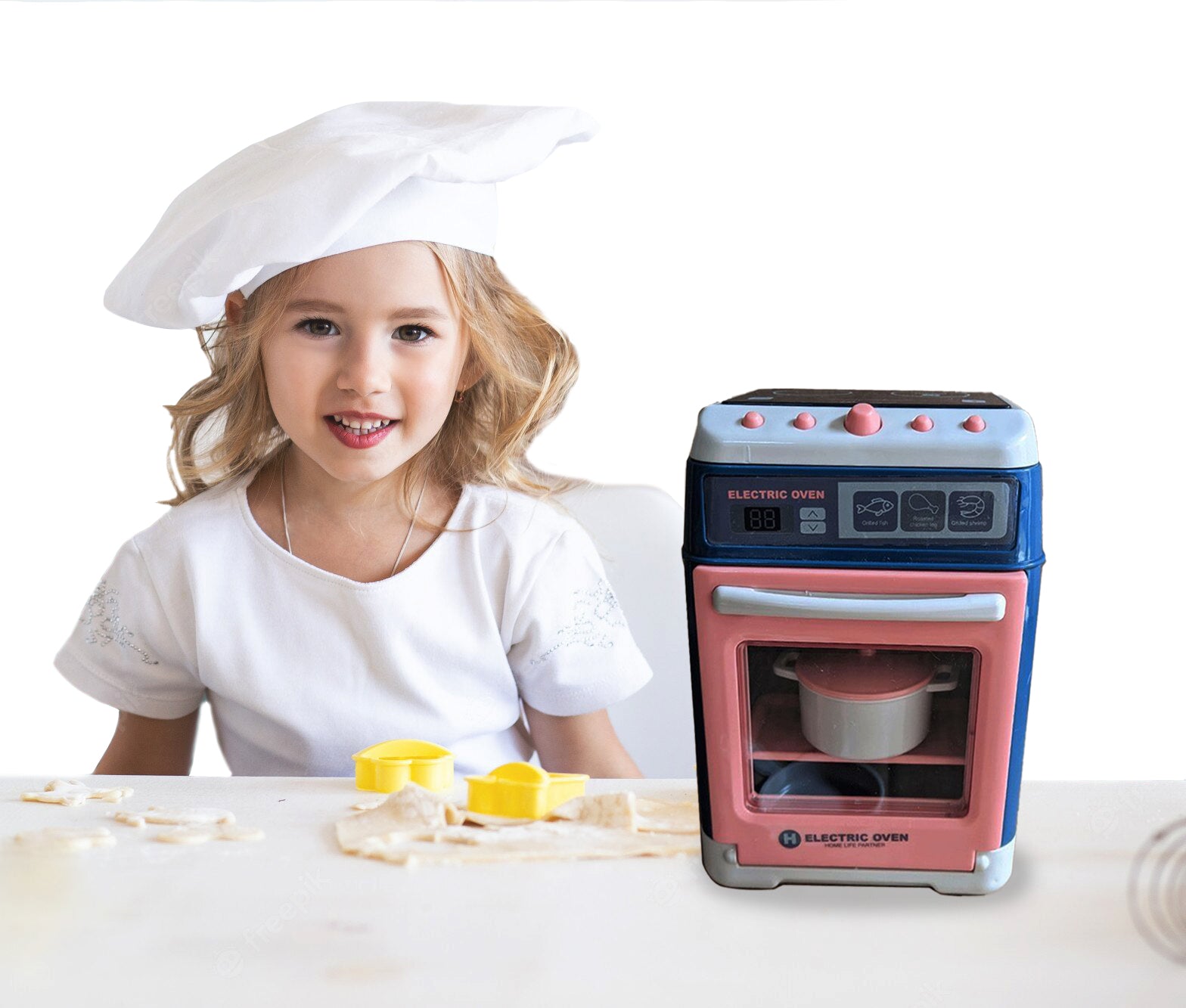 Coo11 Home Appliances Kitchen Pretend Play Oven and Cooker Kit for Kids, Microwave with Light and Sound Perfect Kitchen Set Play House Early to Teach Fun & Activity Age 5+ 6 7 8 9 Years Old