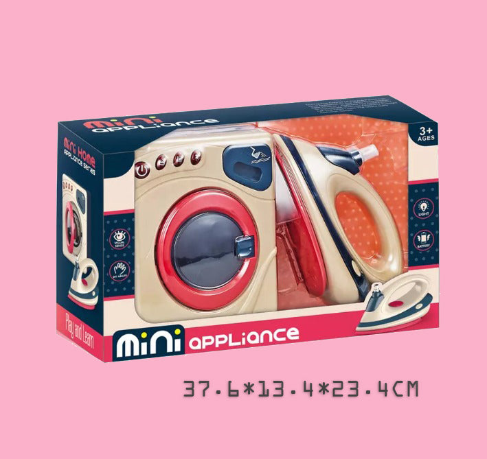 Coo11 Housekeeping Electric Playset Kids Toys, High Quality Light Sound Combo Set Ironing and Washing Machine, Realistic Spinning, Pretend Play Games Set, Perfect Birthday Christmas Gifts for Boys & Girls