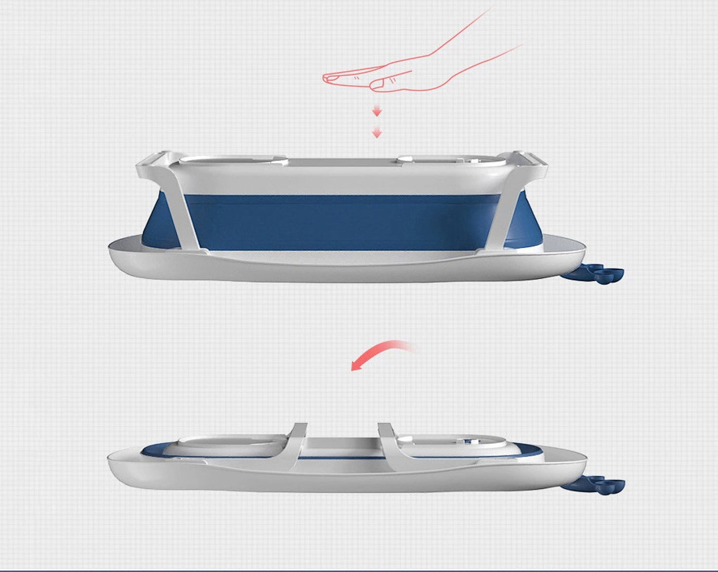 Coo11 Baby Foldable Bath Tub, Portable Safe Shower, Non-Slip Support Leg for Newborn & Toddler, Lightweight, Convenient for Travelling, Easy to Carry, Perfect Gift for Children