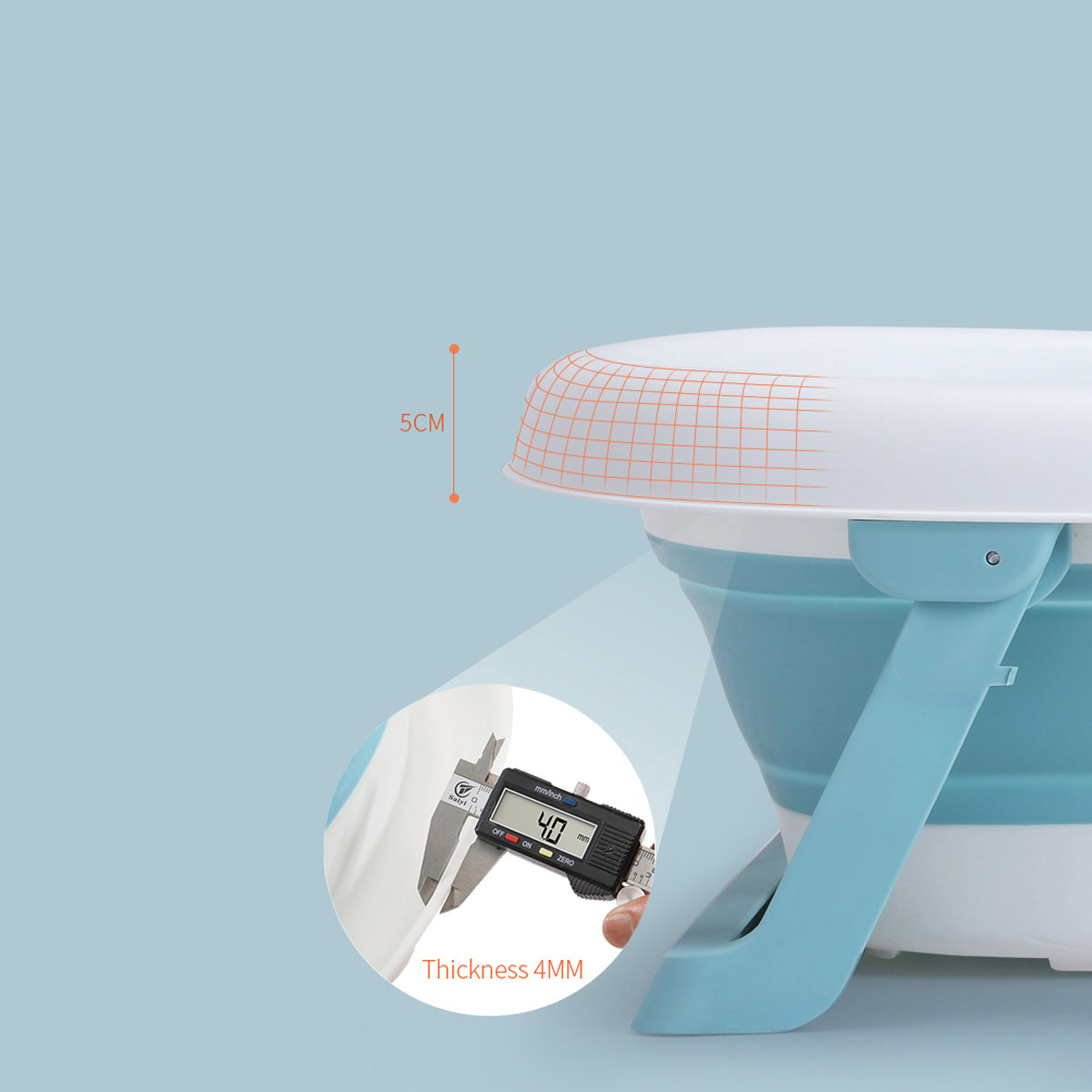 Sobear Plastic Foldable Bathtub Portable Baby Bath Tub  for Toddlers, Non-Slip With Drainage Hole, Portable, Easy Folding and Easy to Carry Travel Seat Baths Baby Swimming Pool, Safe Bathing for kIds