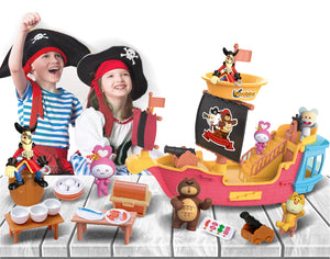 Coo11 Kids Role Play Pirate Boat Ship, Adventure Creative Treasures Toy, Figures & Accessories, Indoor Fun, Improves Skill Development, Perfect Gift For Girls & Boys, Suitable For 3+