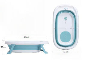 Sobear Plastic Foldable Bathtub Portable Baby Bath Tub  for Toddlers, Non-Slip With Drainage Hole, Portable, Easy Folding and Easy to Carry Travel Seat Baths Baby Swimming Pool, Safe Bathing for kIds
