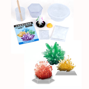 Scientific Experiment Of Crystal Growth (2 Crystals) - Grow Coloured Crystals, Diy Stem Educational Science Experiments Kits For Boys Girls Age 5 6 8 10, Chemistry Toys As Idea Easter Gift