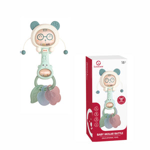 Coo11 Baby Animal Shape Molar Rattle Shaker Teether, Early Educational Strengthen Sensory Toy, Lightweight, Portable, Give Relief, Perfect Gift for Newborn Infant (Green)