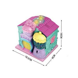 Kids Pretend Play Plastic Candy Room Toy With Light Music Furniture Doll Diy House Doll House For Girl, Dream House With Light, Chimney And Doll Toy Figures, Diy Pretend Play Furniture And Accessories, Princess Castle Dollhouse Building Toy