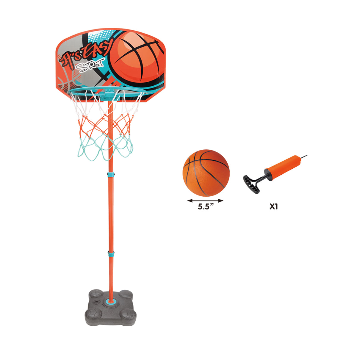 Coo11 Kids 141CM Basketball Hoop Stand, Outdoor And Indoor Sports Fun Game, Portable, Lightweight, Improves Your Game, Skill Development, Perfect Gift for Boys & Girls, Suitable for 3+