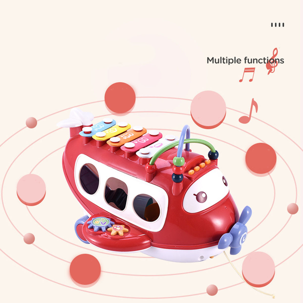 Coo11 Baby Cartoon Aircraft Toy Education Musical Instrument Percussion Xylophone Game Music Set, Perfect Gifts for Christmas, Birthday  0 to 24 Months,1 to 7 Year Old Boys & Girls