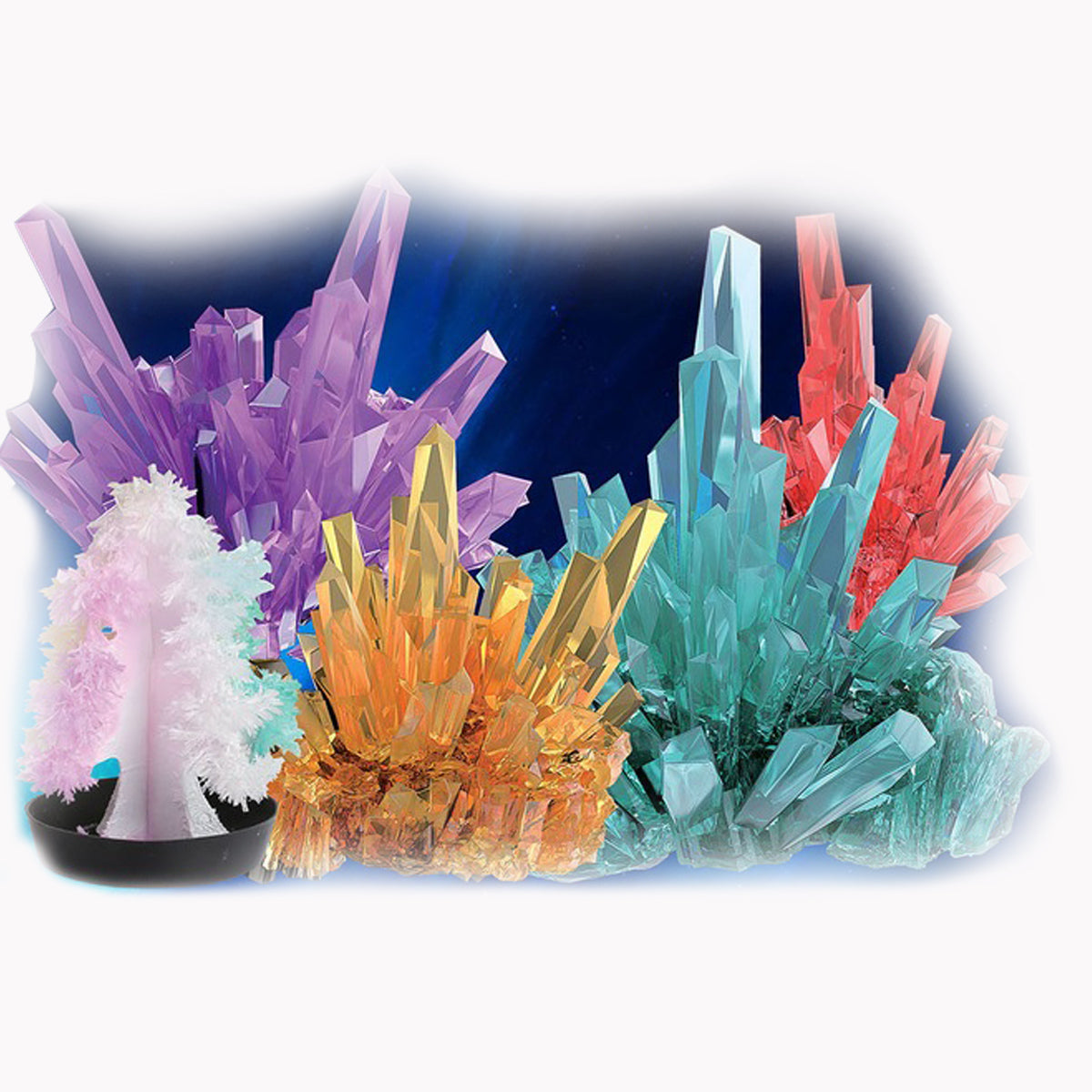 Scientific Experiment Of Crystal Growth (2 Crystals) - Grow Coloured Crystals, Diy Stem Educational Science Experiments Kits For Boys Girls Age 5 6 8 10, Chemistry Toys As Idea Easter Gift