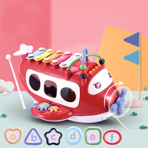 Coo11 Baby Cartoon Aircraft Toy Education Musical Instrument Percussion Xylophone Game Music Set, Perfect Gifts for Christmas, Birthday  0 to 24 Months,1 to 7 Year Old Boys & Girls